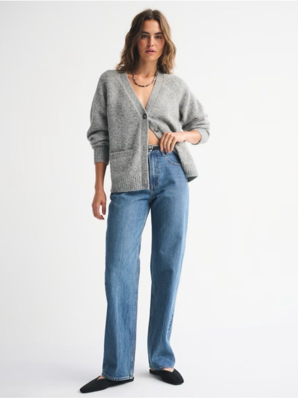 Abercrombie High Rise Loose Jeans Size 33 Medium Wash